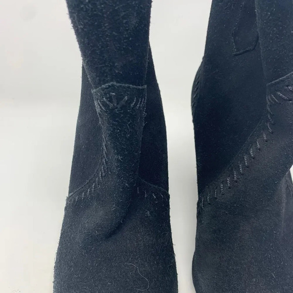 Rebecca Minkoff Bianca Wedge Booties Black Suede - Picture 4 of 12